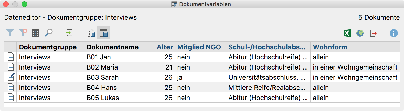 Beispiel für die Verwendung der Dokumentvariablen Beispiel für die Verwendung der Dokumentvariablen