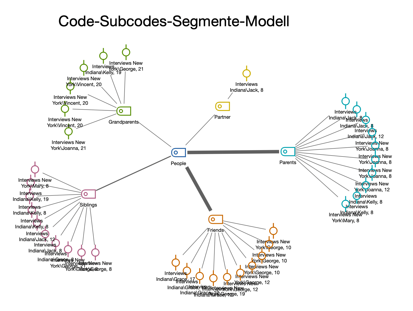 Beispiel für ein „Code-Subcodes-Segmente-Modell“