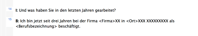 Anonymisiert gespeichertes Projekt mit gewählter Option „Codename mit ausgeben“ Anonymisiert gespeichertes Projekt mit gewählter Option „Codename mit ausgeben“