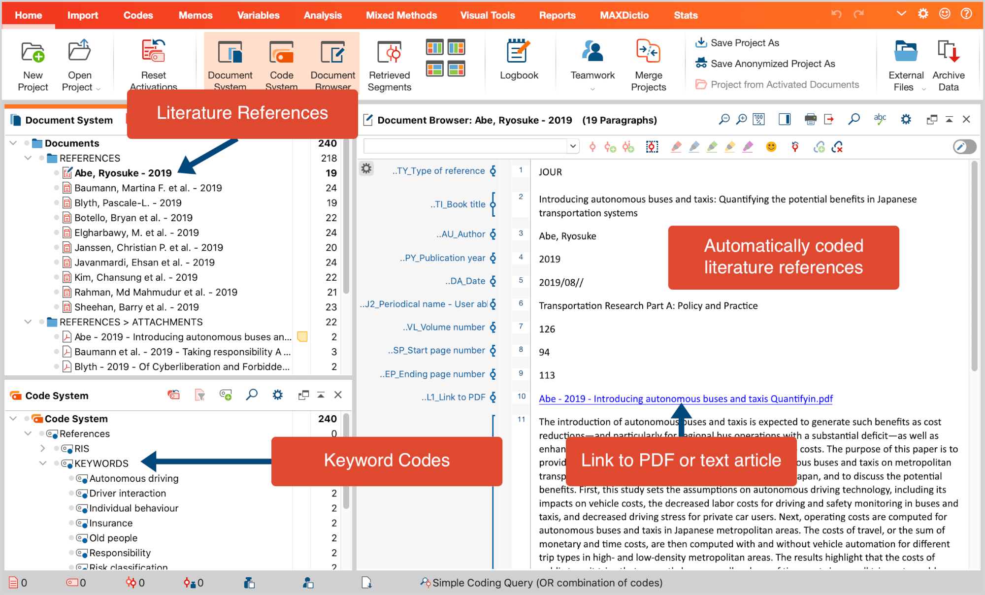 Bibliographic Data (Endnote, Zotero etc.) MAXQDA