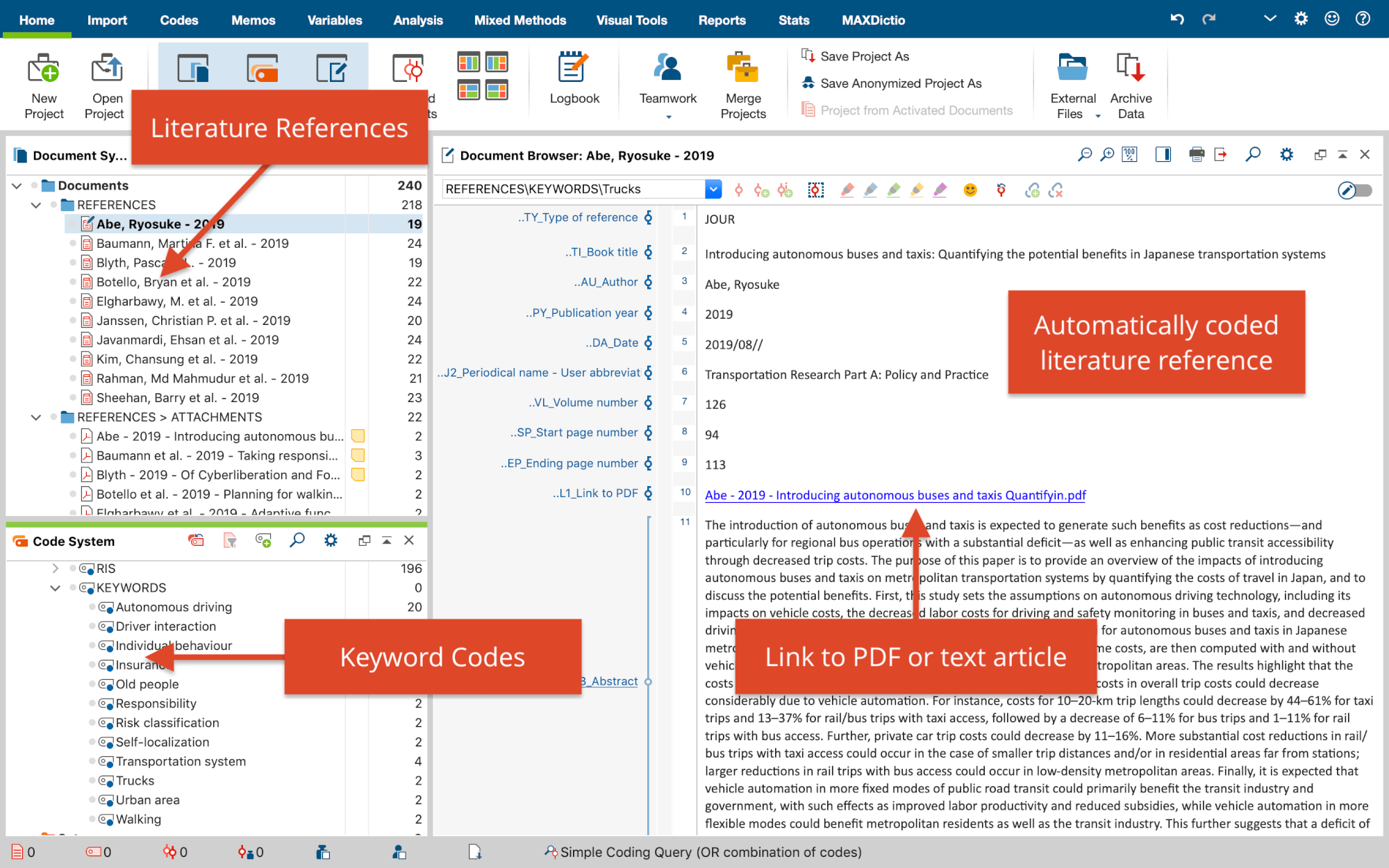 Bibliographic Data (Endnote, Zotero etc.)  MAXQDA